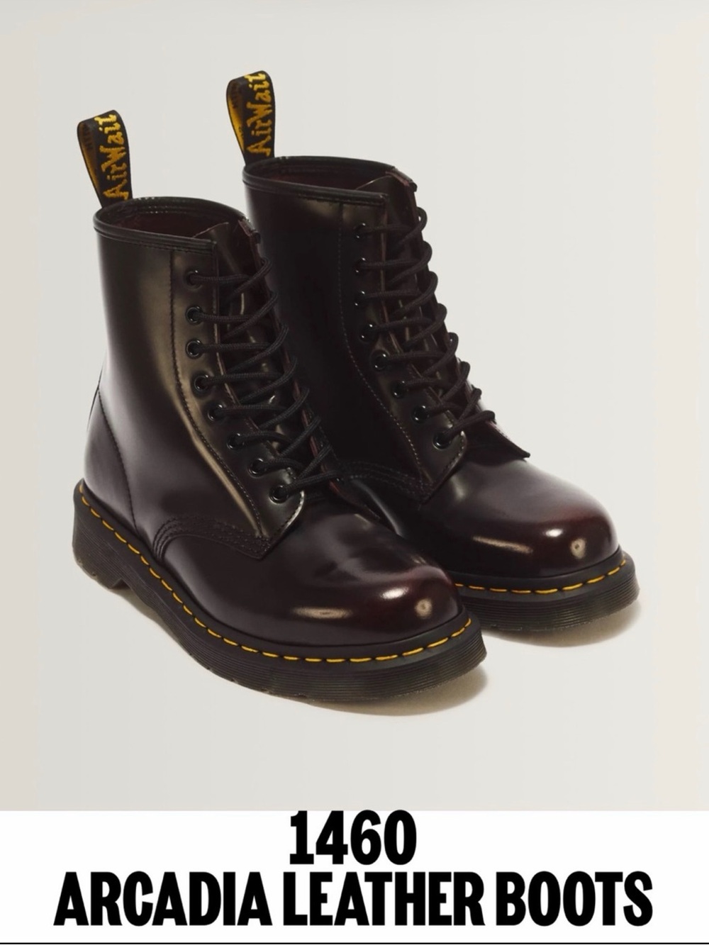 Dr. Martens Black Cherry Leather Lace-Up Boots